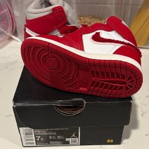 Nike Kids Red and White High-Top Sneakers
